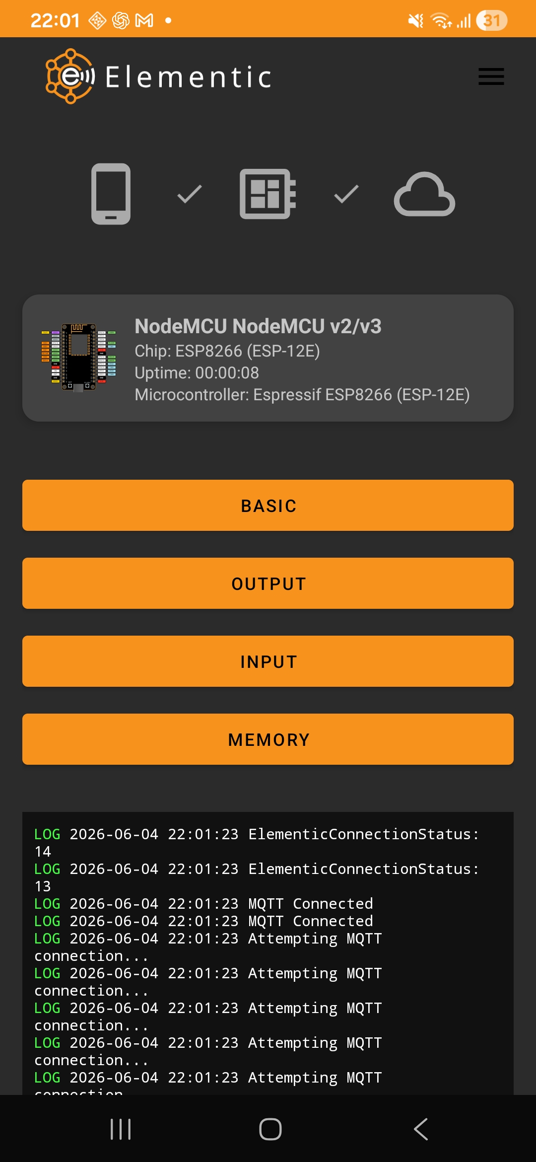 Screenshot first page in app